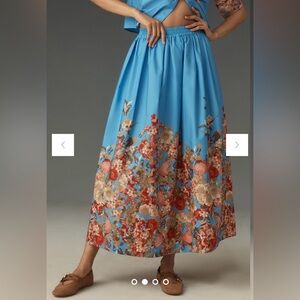 Maeve Blue Floral Maxi Skirt